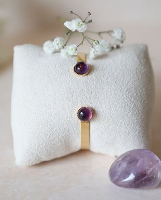 Jonc deux pierres améthystes