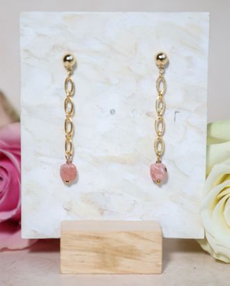 Boucle pendante rhodochrosite