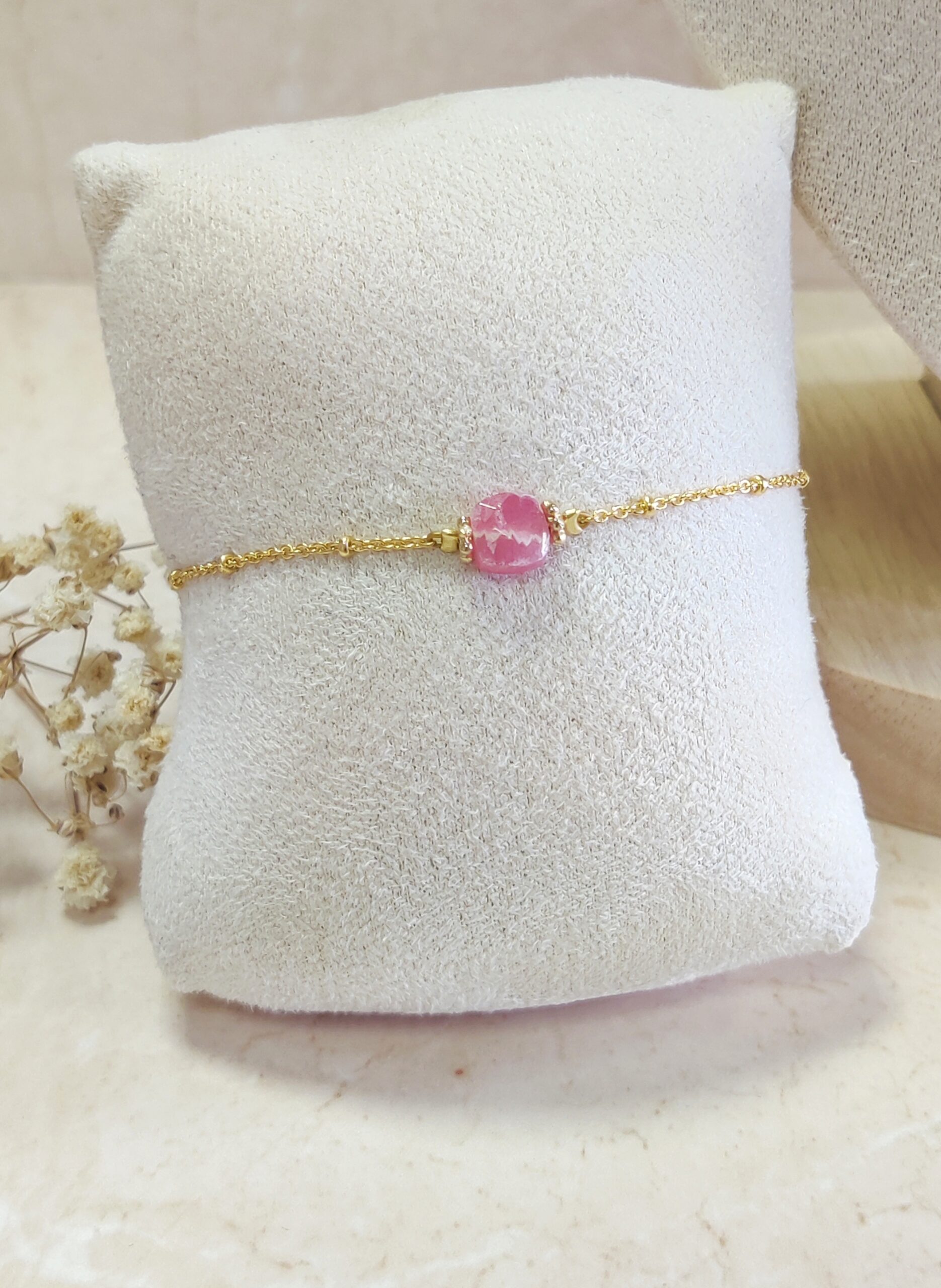 Bracelet Chaîne Lou 2 Bracelet Lou Rhodochrosite